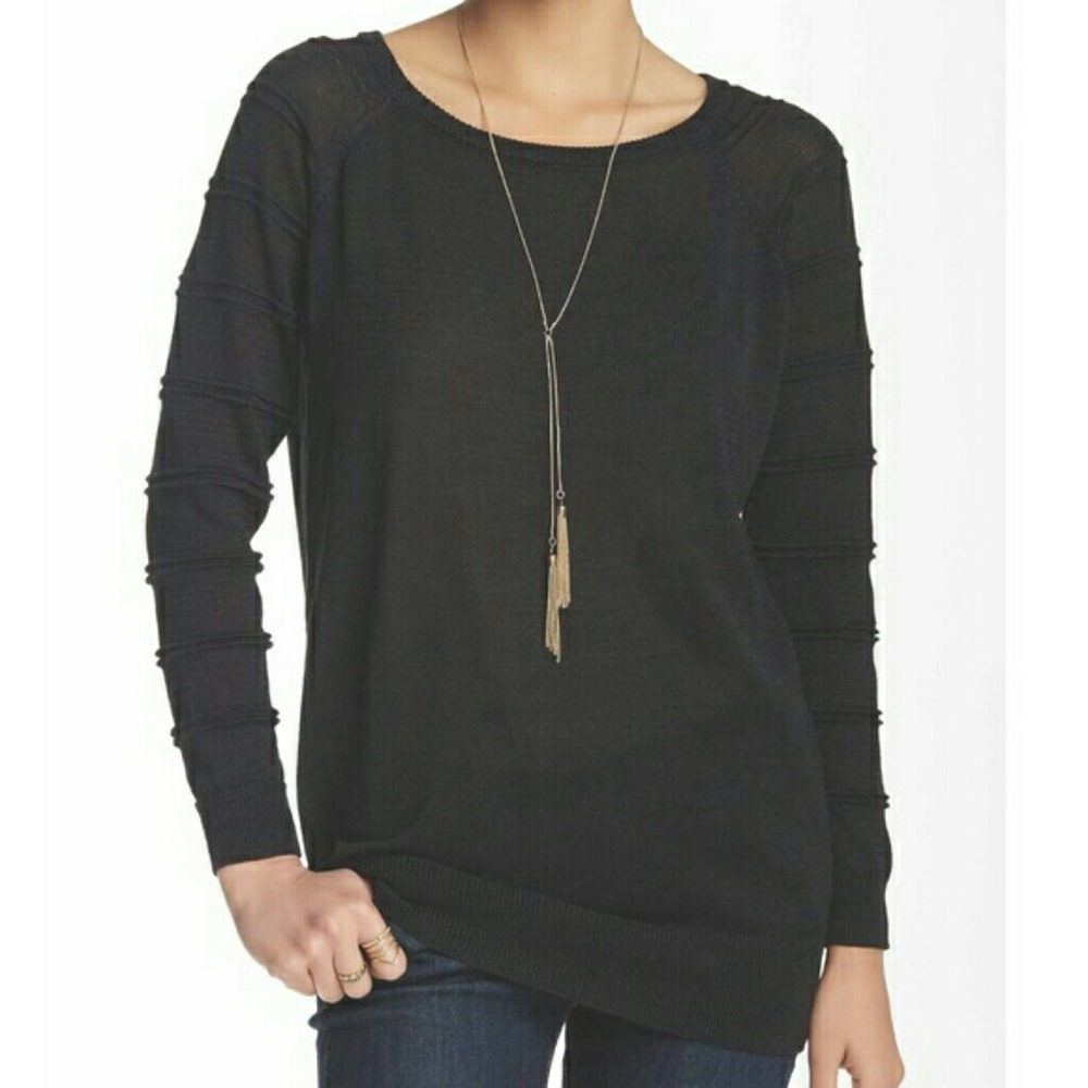 Yoki ribbed sleeve sweater XL Black